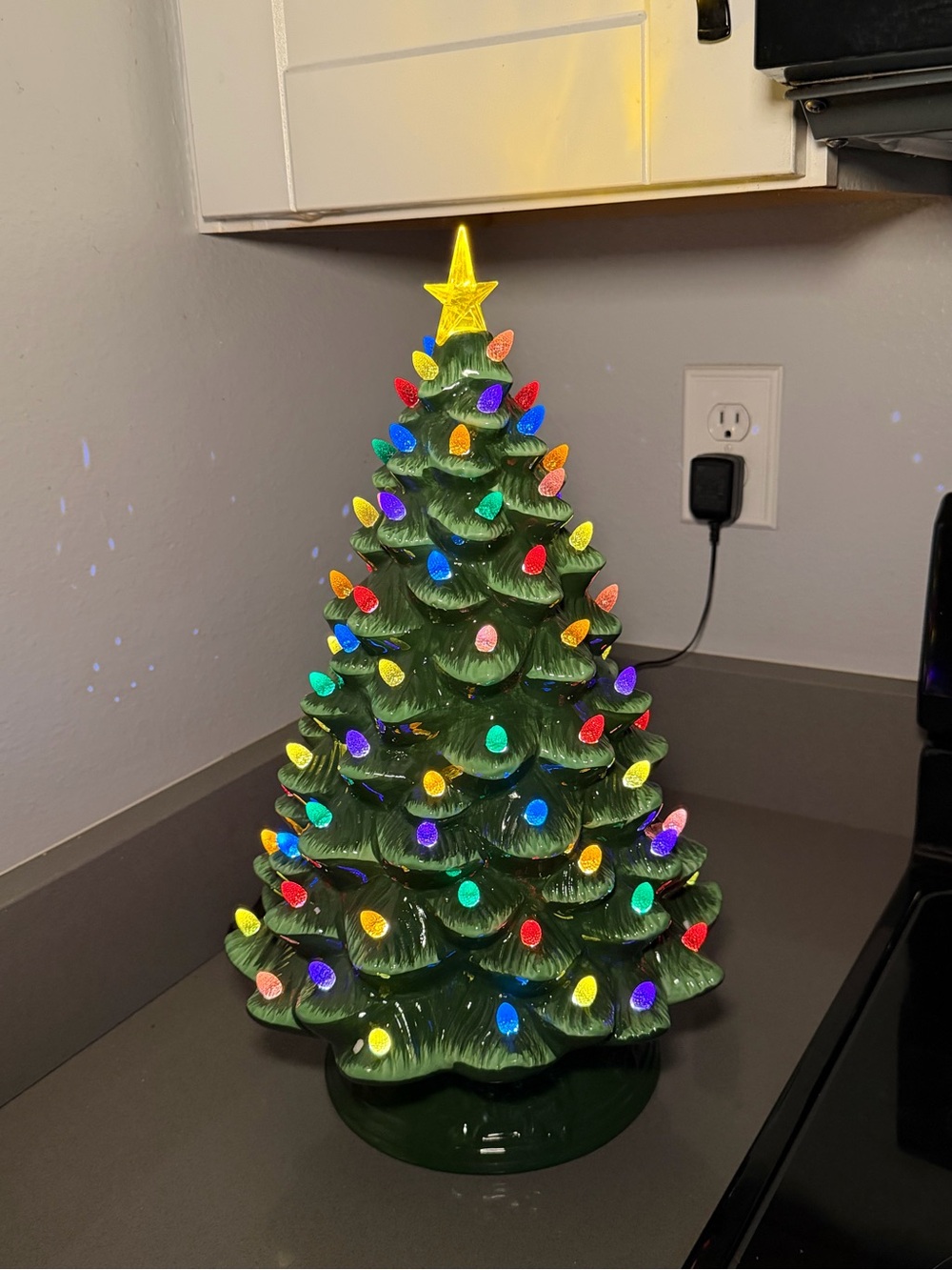 Mr Christmas 18” Nostalgic Ceramic Christmas Tree LED Multicolor Lights Box
